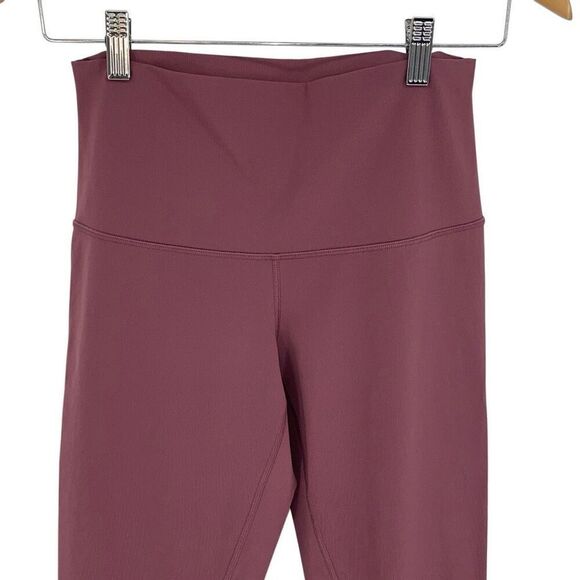 Lululemon Womens Scallop Wunder Under High-Rise Cropped Luxtreme Leggings Wine P - Picture 3 of 12